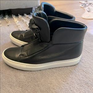 Versace black leather sneakers